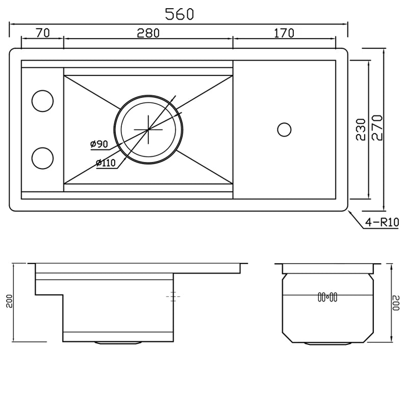 Stainless Steel Single-Bowl Sink WKIDK002